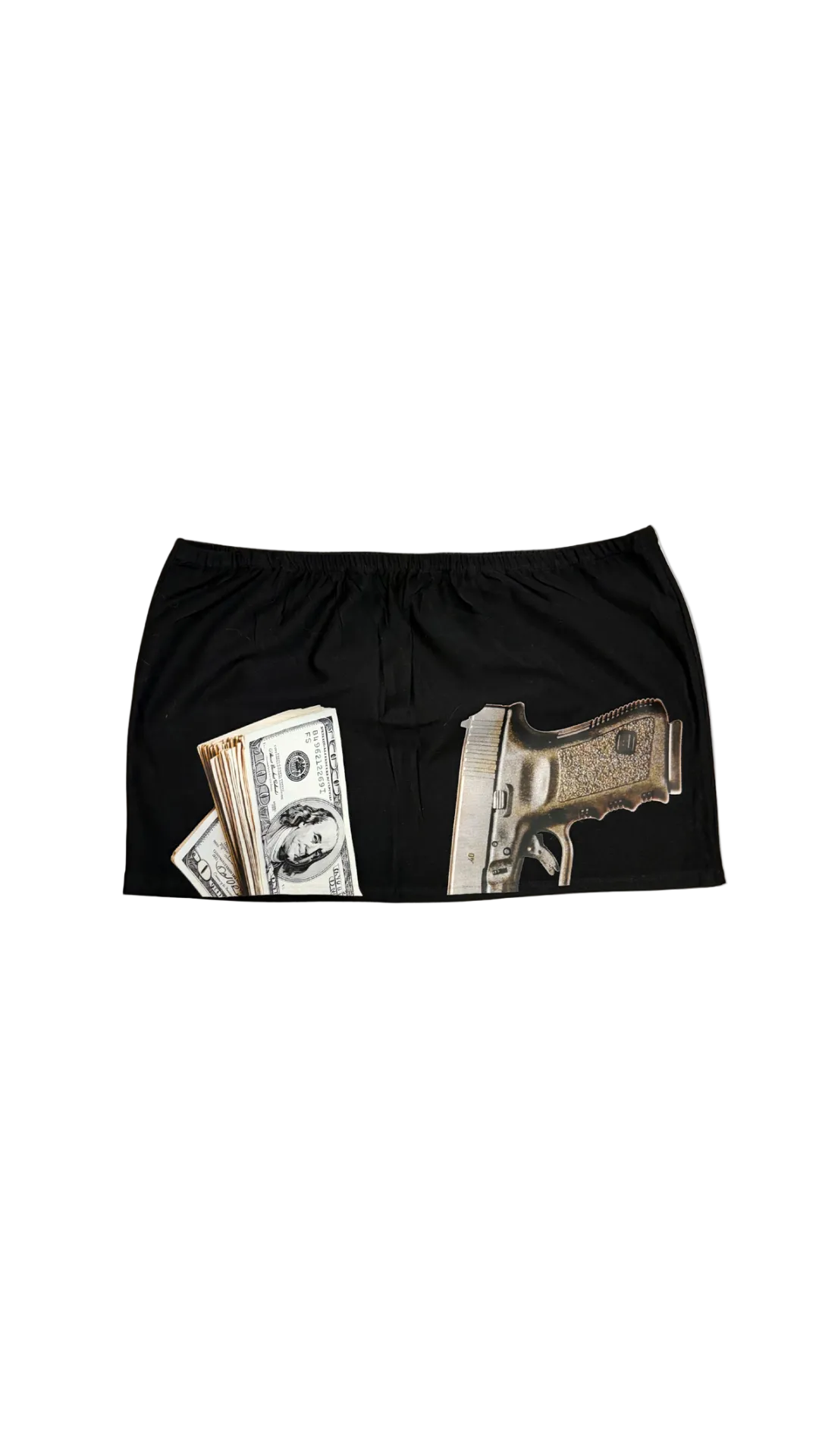 « I’M KOOL » black mini-skirt