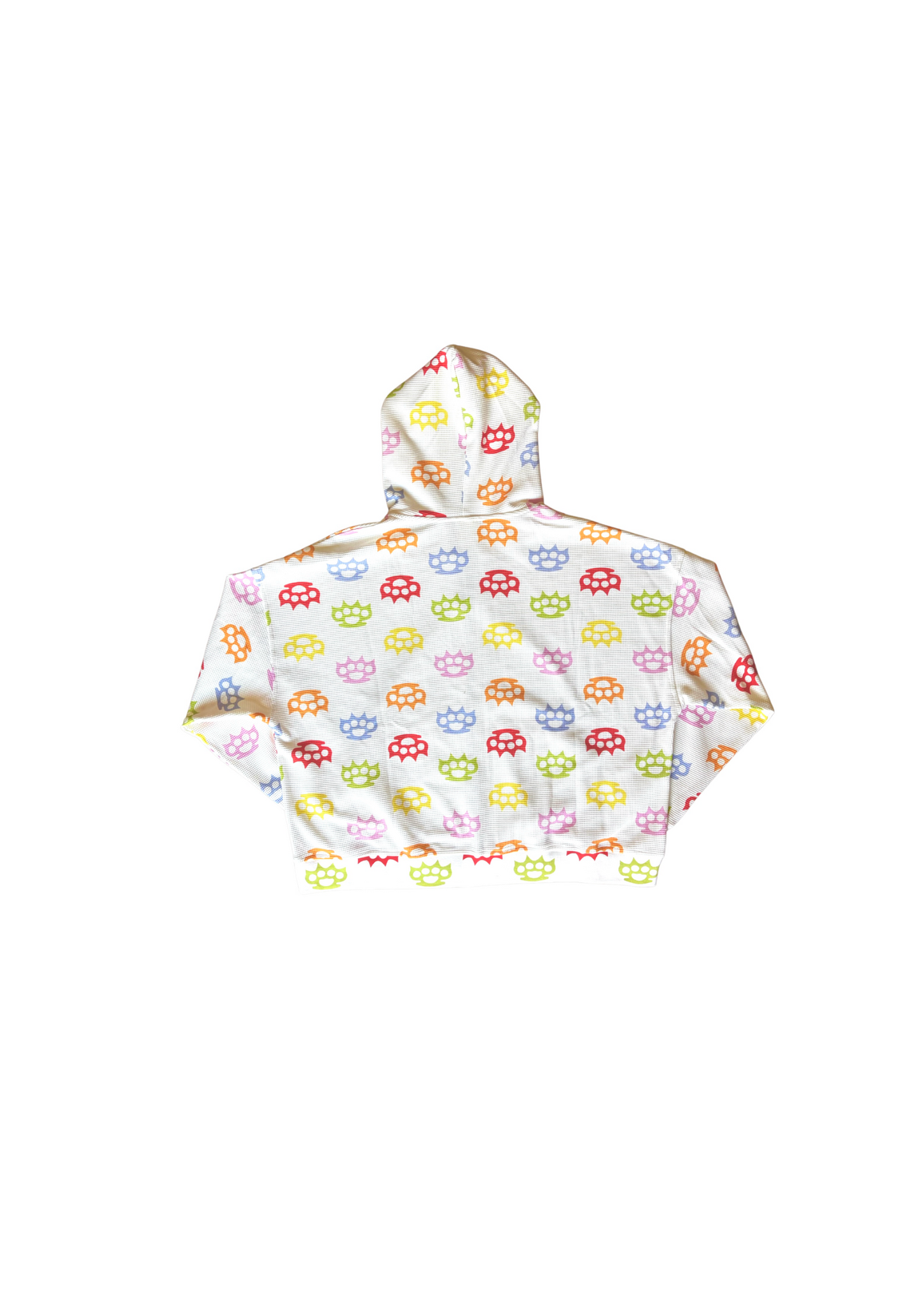« BRASS KNUCKUNT » waffled zipped hoodie