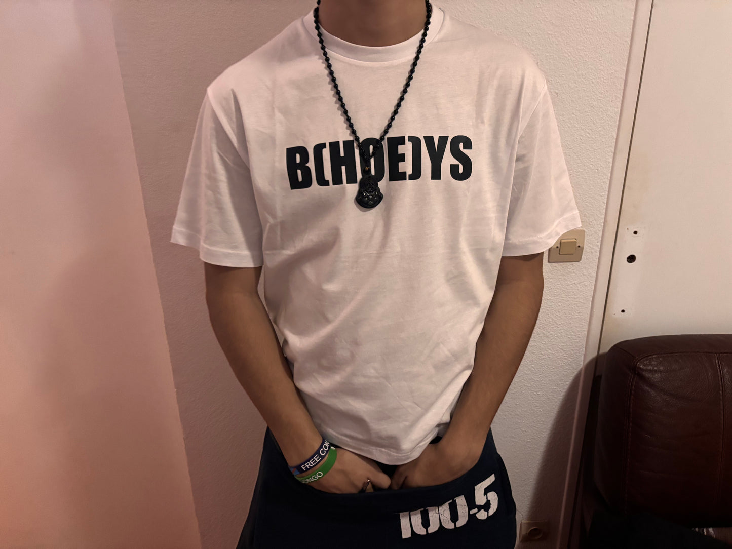 « B(HOE)YS » white short sleeve tee