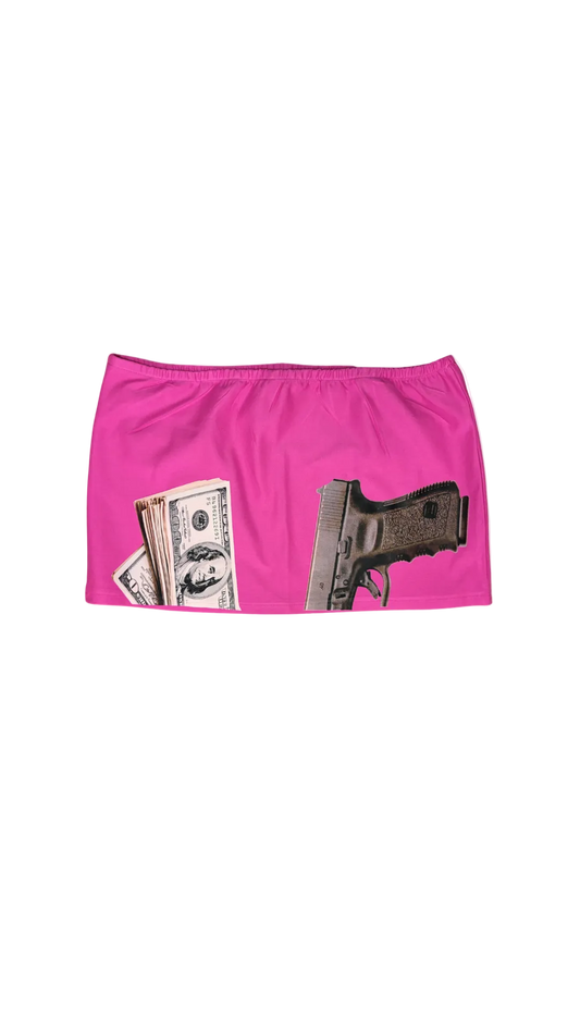 « I’M KOOL » pink mini-skirt